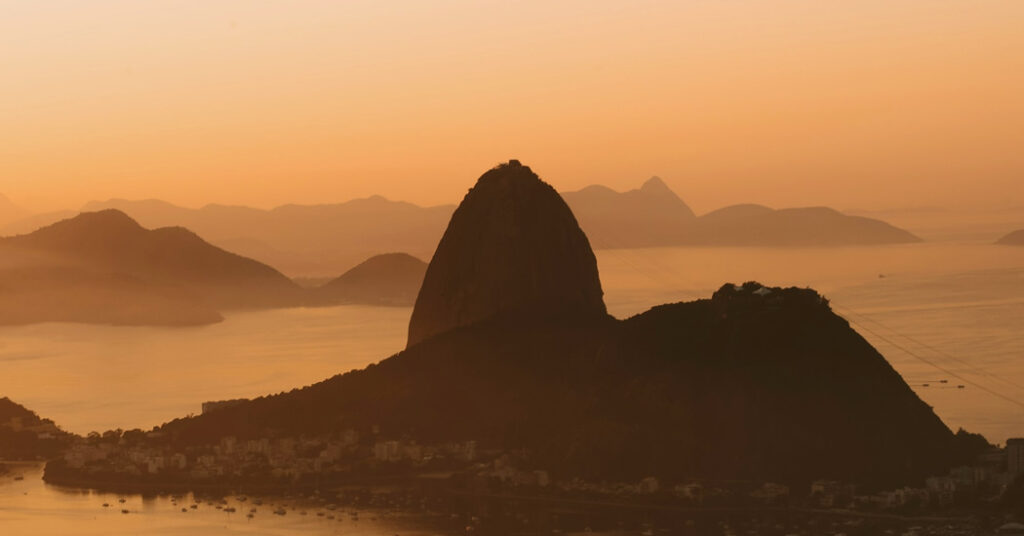 Por do sol, pão de açúcar.