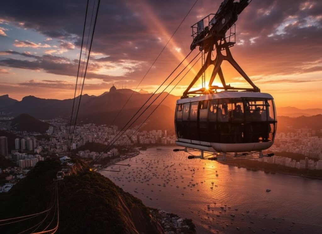 Vista do Bondinho foto com por do sol